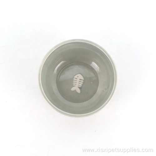 Custom Logo Cute Pet Feeding Bowl Fish Pictured